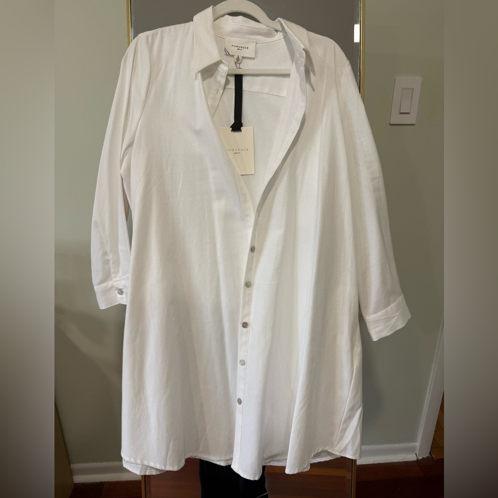 Tuckernuck White Button-Front Shirt Dress